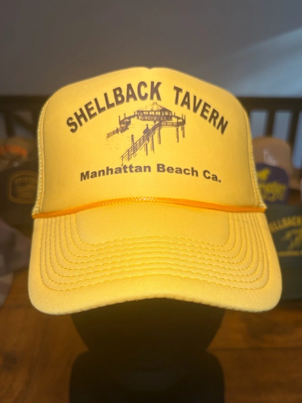 Manhattan Beach CA Yellow Trucker Hat